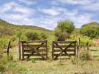 Argentina, Cordoba Province. Fence in the countryside. Art Print